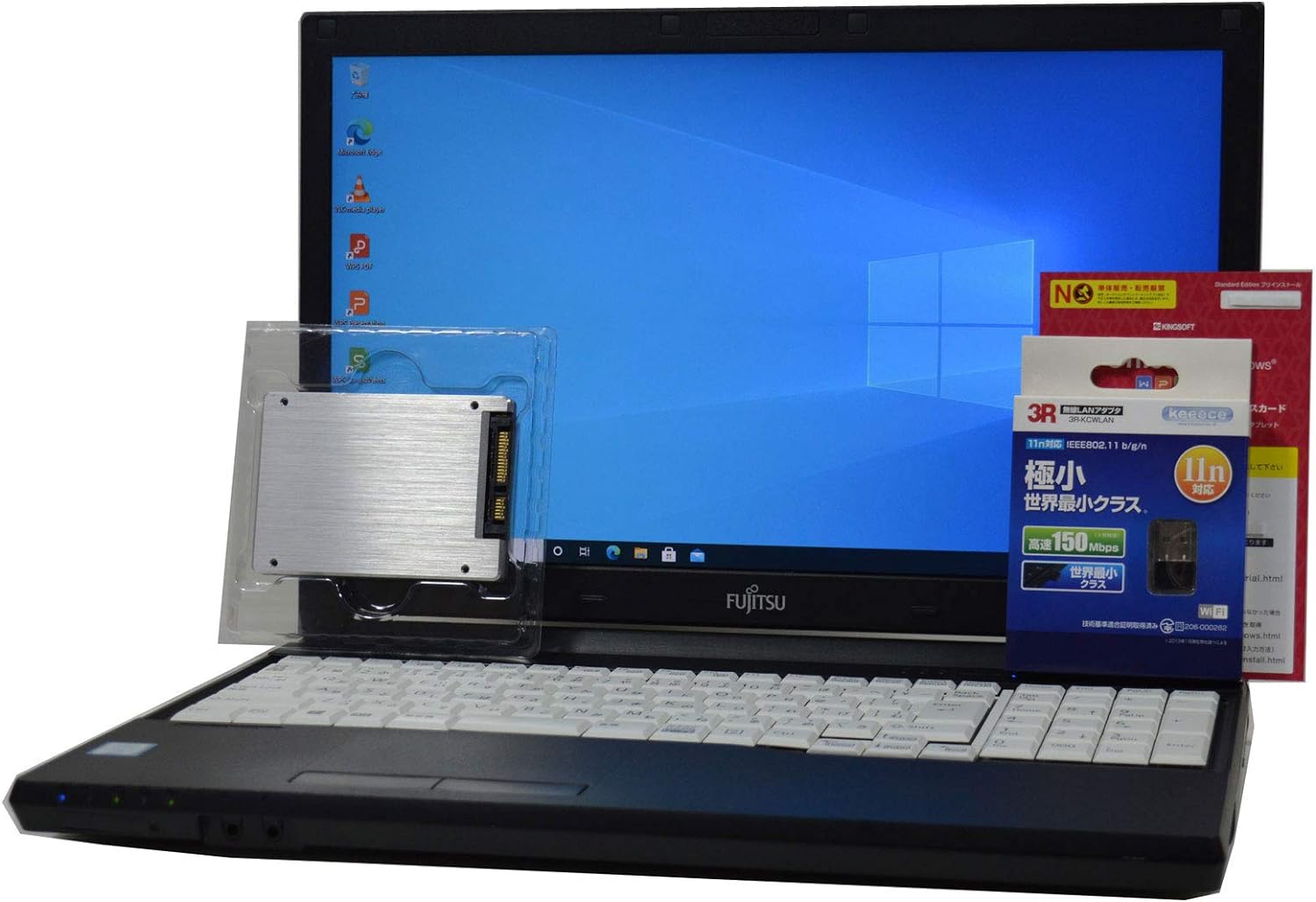 ノートパソコン SSD 512GB 新 品 換 装 2017年製 FMV LIFEBOOK A577 第7世代 Core i5 7200U HD 15.6インチ 8GB/512GB/DVDROM/テ