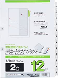 マルマン インデックス A4 2穴 インデックスシート 12ヶ月 1組 10冊 LT4212Y