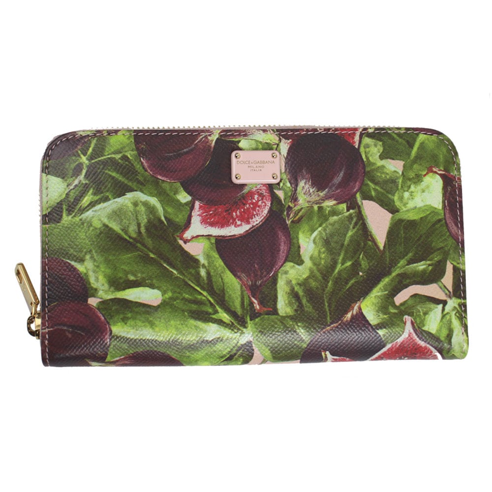 ラウンドファスナー長財布 イチジクプリント 型押しレザー マルチカラー BI0473 AV101 HFS54-3