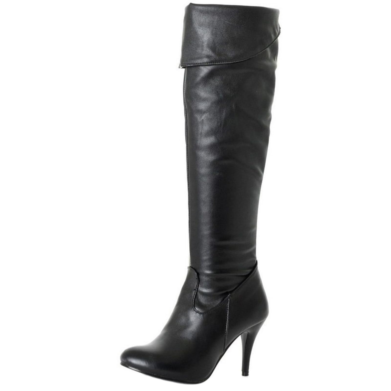 [RizaBina] ロングブーツ レディース 歩きやすい ファスナー ニーハイブーツ ピンヒール ポインテッドトゥ