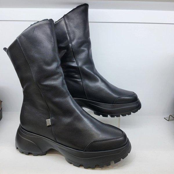 [ハッピーデパート] 女性 トットヒール チャンキー 5cm ミドルブーツ
