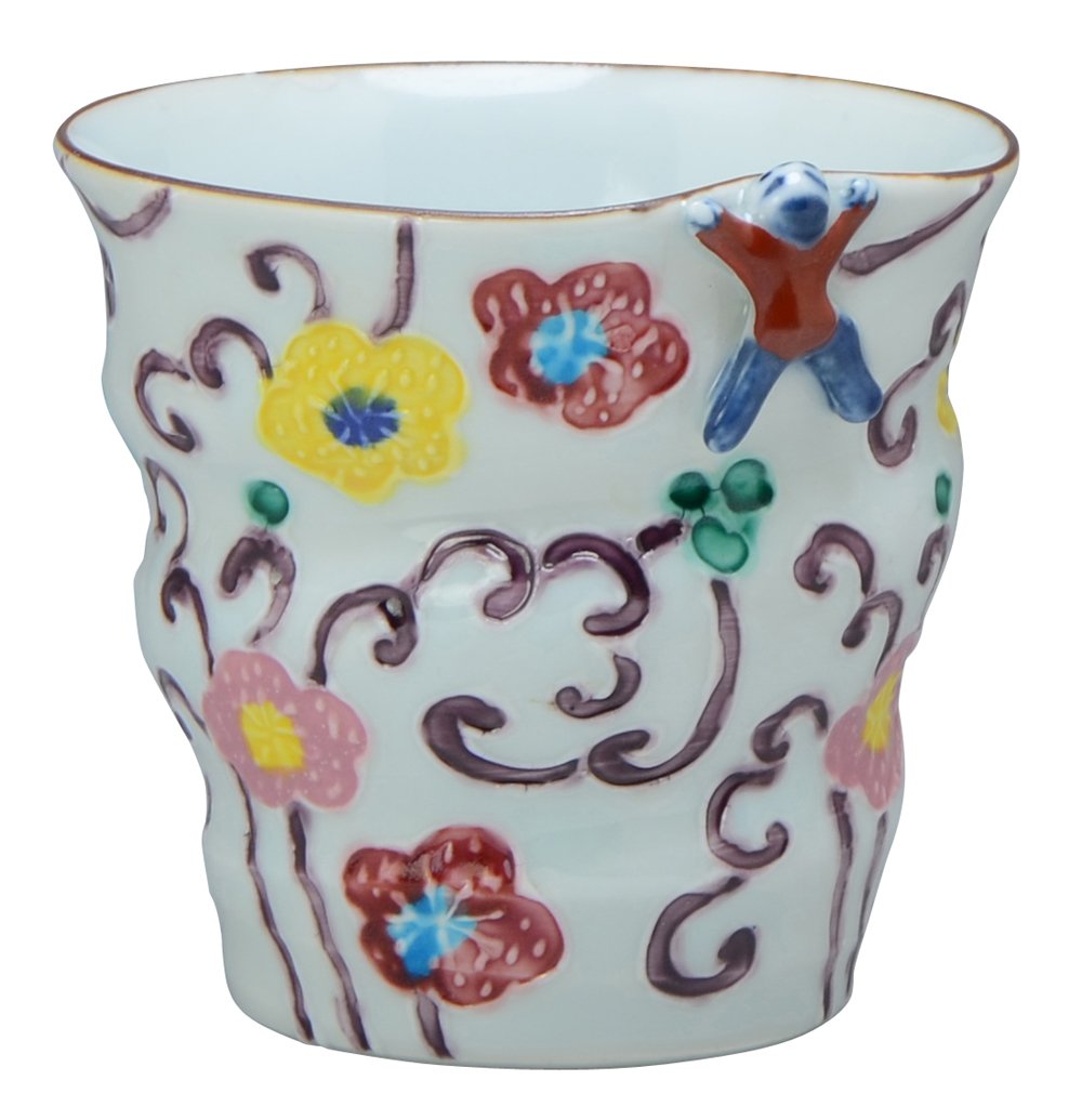 京焼 清水焼 フリーカップ 花波唐草(紫)紫 260ml 秀峰窯 csh680-02