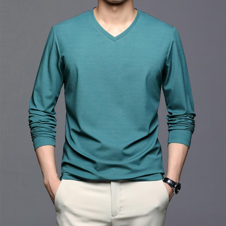 Tシャツ メンズ 長袖 Vネック トップス ストレッチ カットソー スウェット スエット シンプル スポーツウェア ルームウェア 部屋着 インナー トレーナー ロンT ティーシャツ レイヤード 重ね着