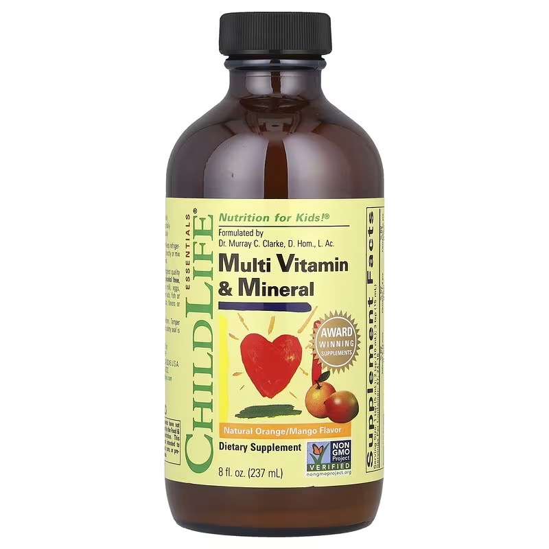 ChildLife Essentials マルチビタミン＆ミネラル 天然オレンジ／マンゴー 237ml（8液量オンス）