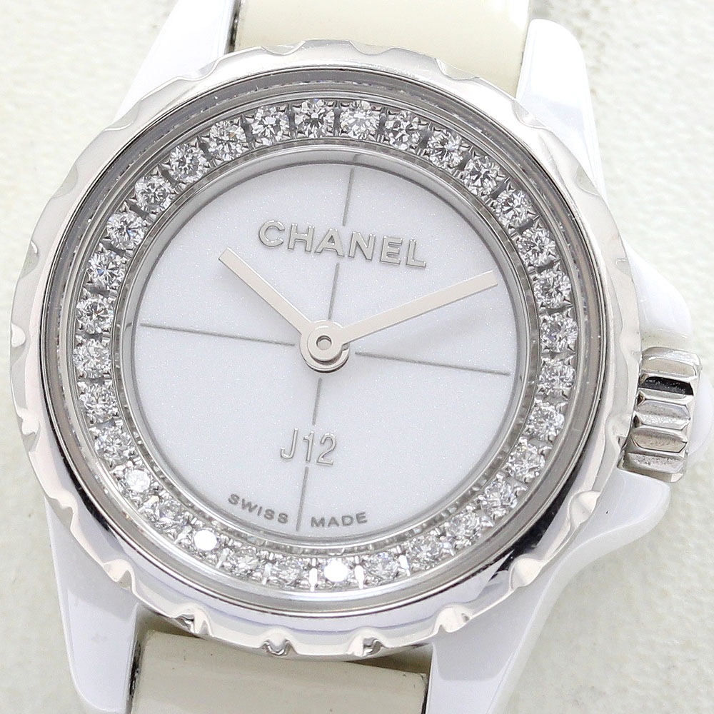 シャネル CHANEL H4664 J12 XS 白セラミック 19mm ダイヤ クォーツ レディース _914003【中古】