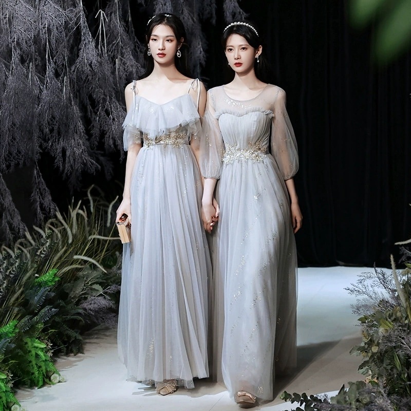 韓国ファッションワンピース レディース カラードレス ロング 演奏会 二次会 結婚式 パーティードレス 花嫁 ウェディングドレス カラードレ トレーン 代