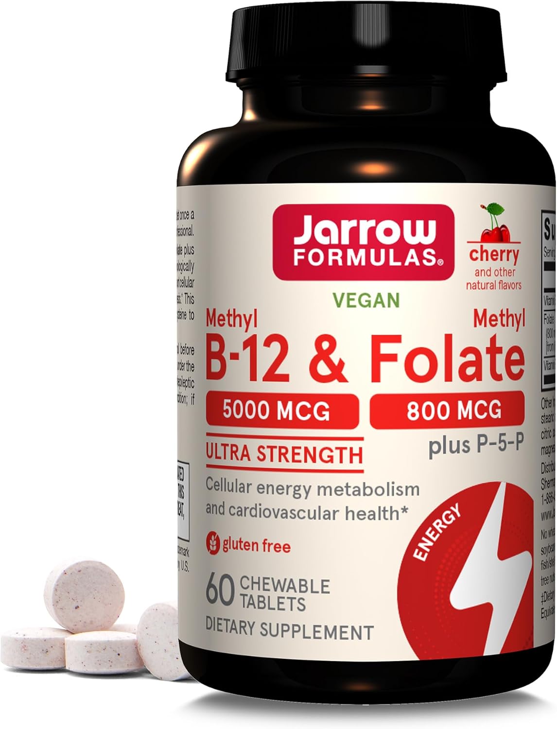 Jarrow ジャローMethyl B-12 & Methyl Folate 60錠 チュアブル·タブレット