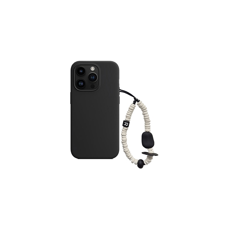 nature beads phone strap short cream