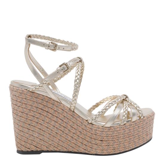 JIMMY CHOO Women Sandals NYRA 100 ZKTSOFT GOLD MIX Gold