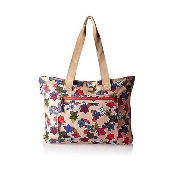 Vera Bradley Women s Lighten Up Expandable Tote, Falling Flowers Neutral 並行輸入品