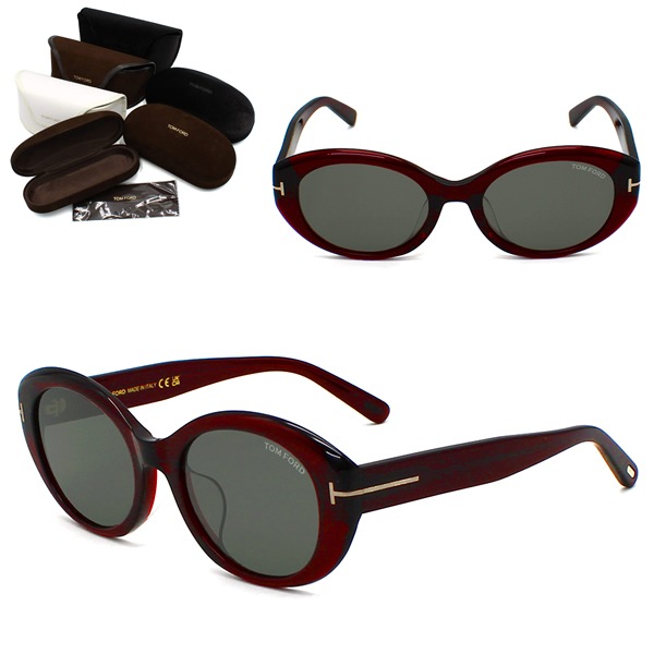 サングラス FT1293-K/S 69A 54 TF1293 サングラス EYEWEAR アジアンフィット クリアボルドー グレー ユニセックス