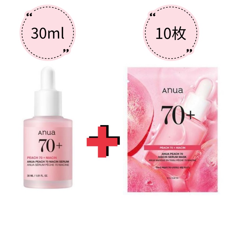 桃 70 ナイアシンアミド セラム 30ml+桃 70 ナイアシンアミド セラム マスク 10枚