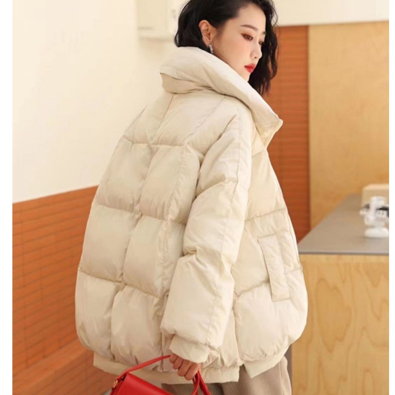 韓国版ダウンジャケット女性の短い襟が厚くてゆるい2023種類のパン服冬服コート