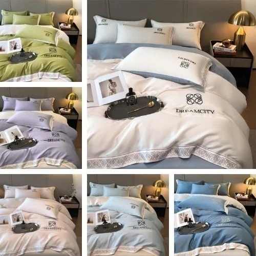 4点セット 寝具カバー シーツセット /ベッドシーツ+布団カバー+枕カバー 掛け布団カバー /ボックスシーツ