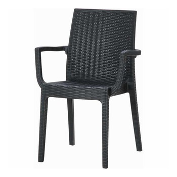 [2点セット] ステラ チェアー (肘付) ブラック 【 おしゃれ インテリア雑貨 アウトドア 椅子 チェアー 屋外用 腰掛 庭 いす リビング家具 イス ガーデンファニチャー ガーデン家具 エクステ