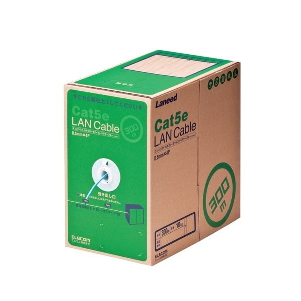 LD-CT2/LB300/RS RoHS対応LANケーブル CAT5E 300m ライトブルー 簡易パッケージ メーカー直送