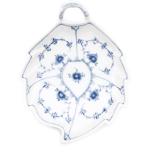 ロイヤルコペンハーゲン ROYAL COPENHAGEN 食器 ブルーフルーテッド プレイン リーフディッシュ 陶磁器 ブルー×ホワイト ヴィンテージ 北欧 青 白 【中古】