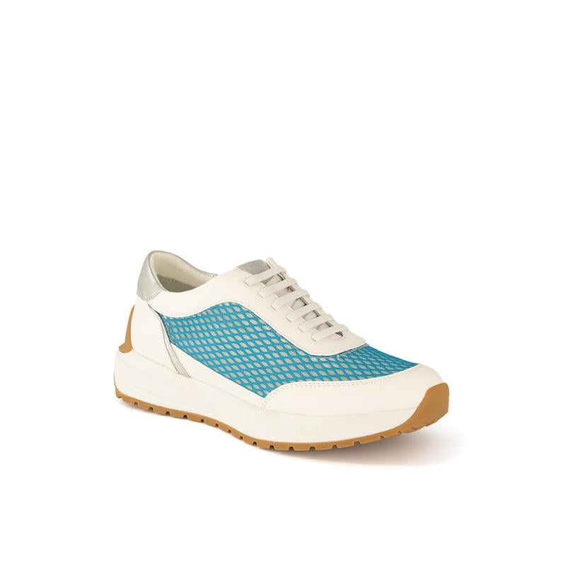 女性ノンスリップコンフォートバンディング女性メッシュスニーカーDLS423TA44（青）