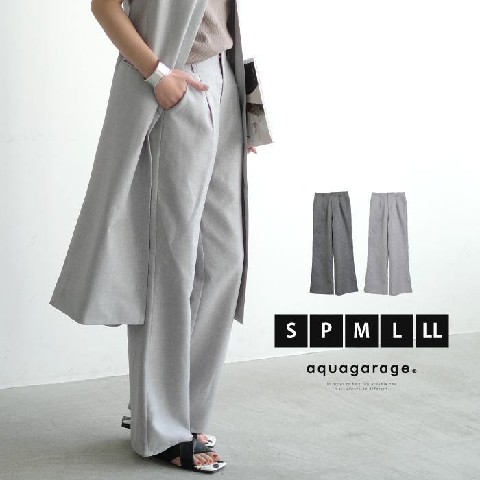 【迅速出荷】販売最低価 ! セミフレアスラックス ワイドパンツ レディース P S M L LL 春 夏 秋 ビジネス オフィス 小さいサイズ 大きいサイズ