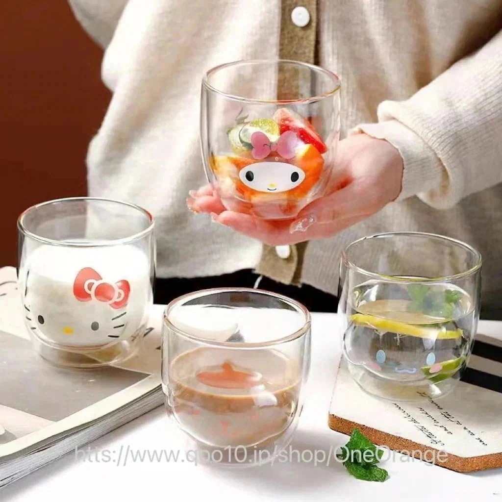 1つ買うと10個無料 新しい【3日送信】新作 サンリオハローキティ ダブルウォールグラス 保温 保冷 シナモンロール かわいい 二重構造 耐熱ガラス製ミルクカップ こぐまマグカップ新しい2026新品大
