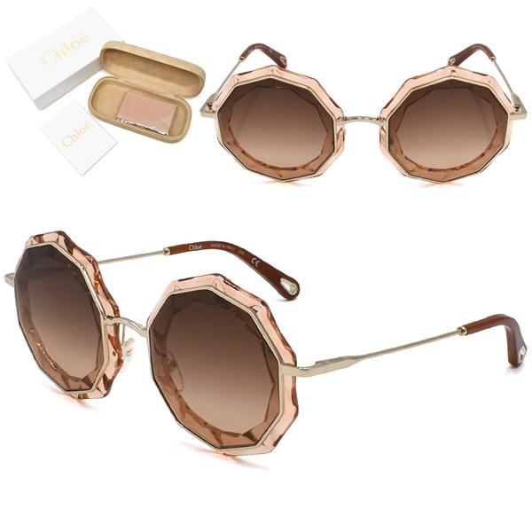 サングラス CE160S-724 UVカット レディース ピーチ ゴールド ブラウングラデーション