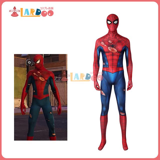 新タイプ追加 激安販売 Marvels スパイダーマン PS5 ゲーム クラシック・ ダメージド版 全身タイツ コスプレ コスチューム[J21053GA]
