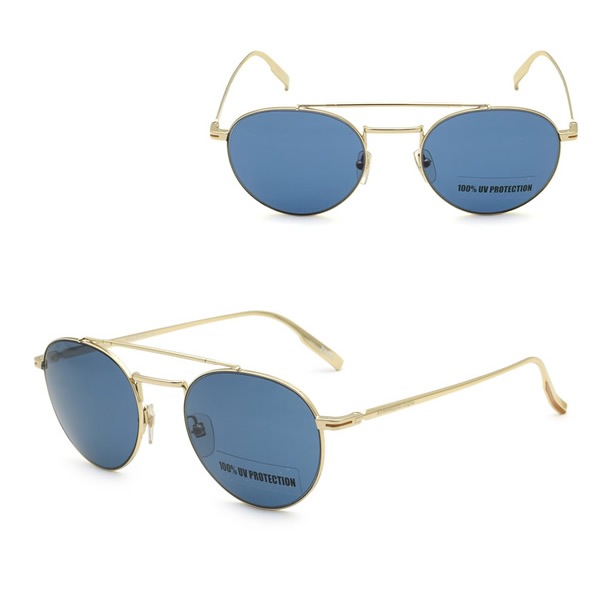 ゼニア サングラス ZEGNA EZ0140/S 30V 52 Ermenegildo Zegna ノーズパッド UVカット メンズ ゴールド ブルー
