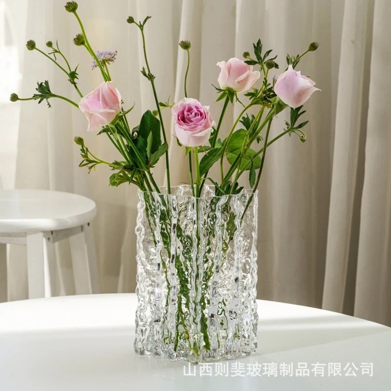 【20点セット】【送料無料】純手作りモダンシンプル透明ガラス花瓶リビングアイデアフラワーアレンジメント