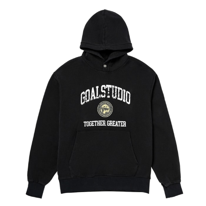【andTEAM着用】FC LETTERING STONE WASHED HOODIE-BLACK 正規品