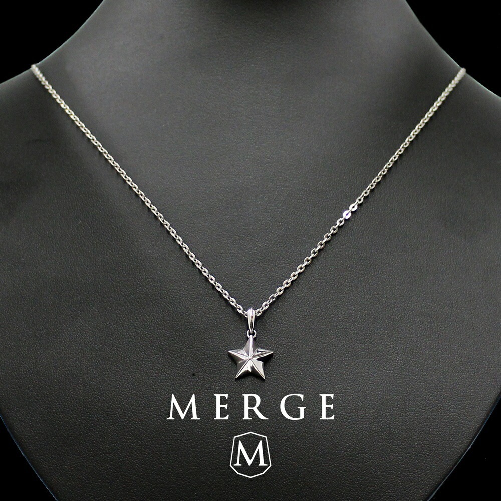 マージ ステンレス ネックレス チェーン メンズ スター 星 チェーンネックレス シルバー 大人 シンプル かっこいい おしゃれ プレゼント 男性 誕生日 結婚祝い 結婚記念日 夫 旦那 父 父親 お