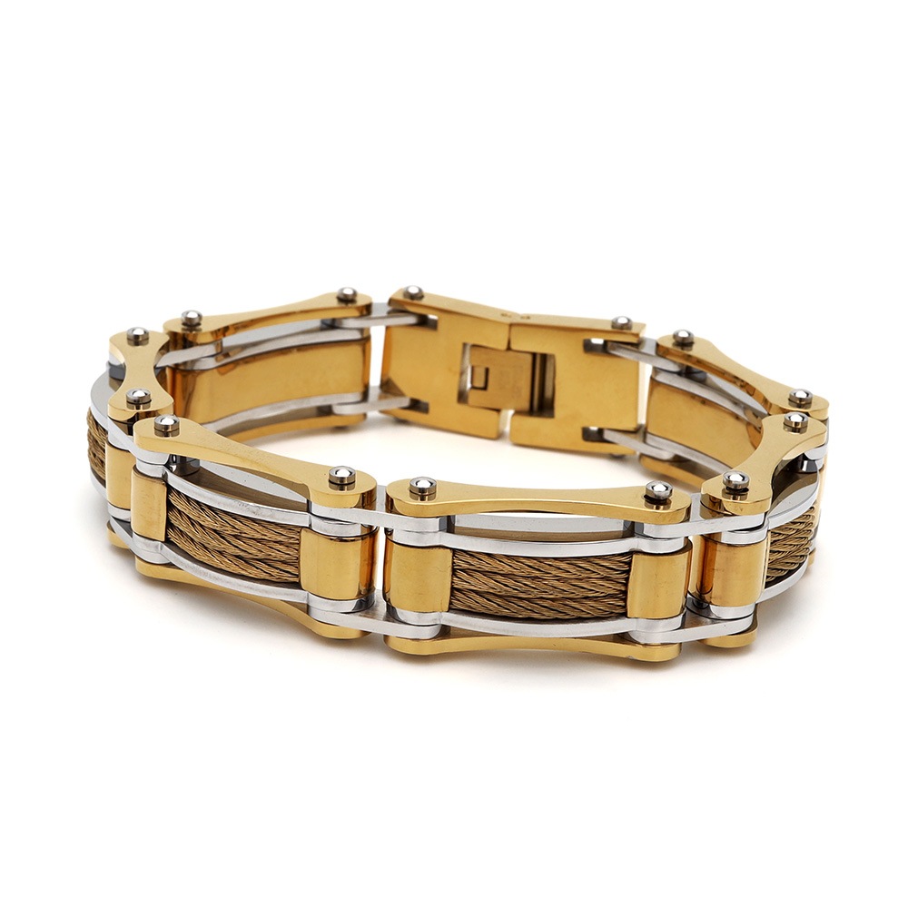 ステンレス ワイヤーブレスレット [b624]