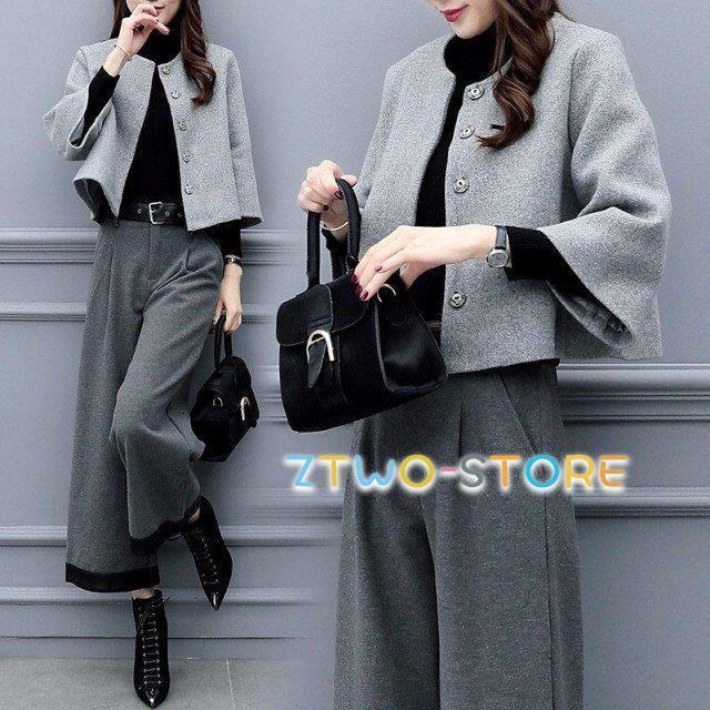 パンツ セットアップ レディース 通勤服 オフィス カジュアル 大きいサイズ 3L 4L ノーカラージャケット おしゃれ きれいめ シンプル