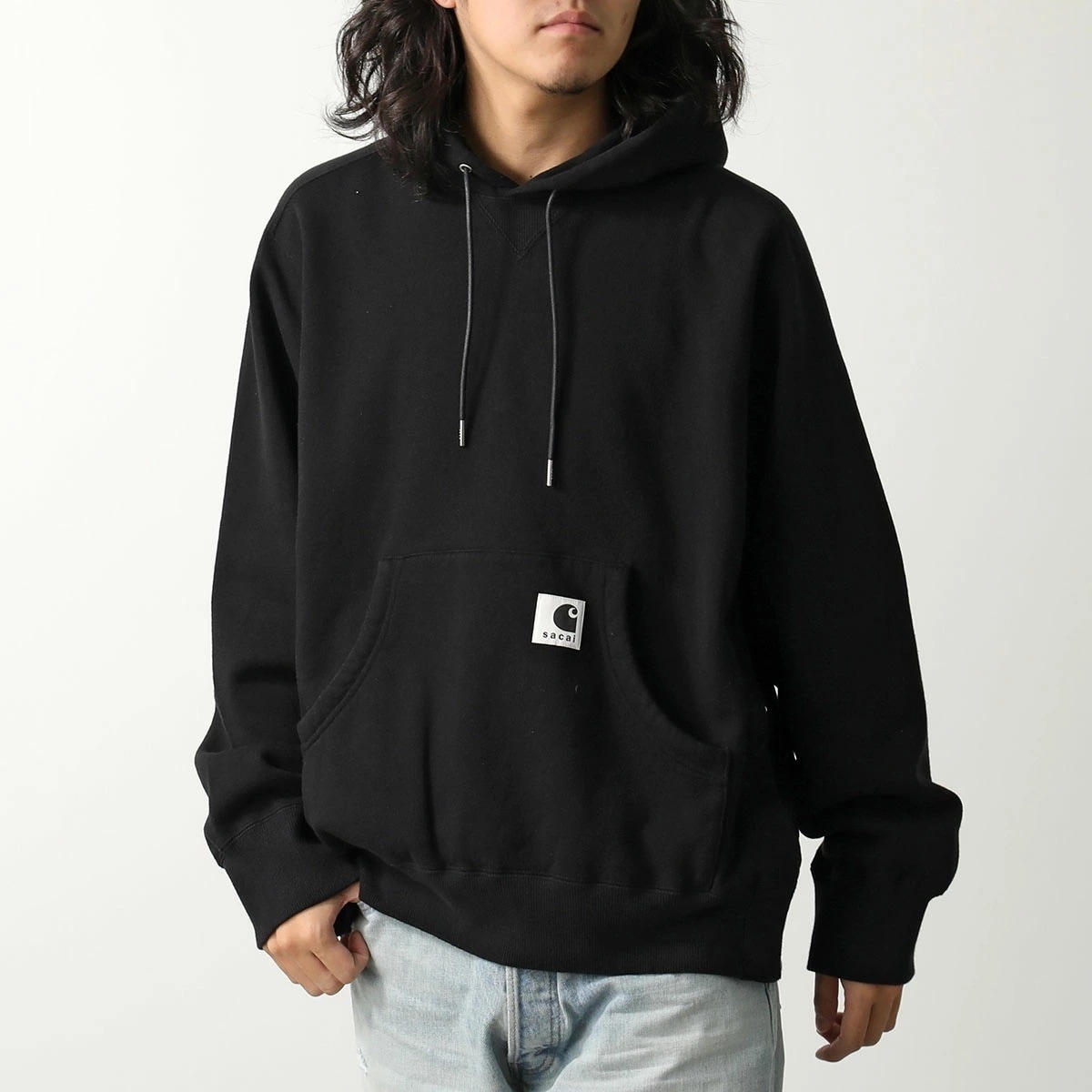 sacai × Carhartt WIP サカイ カーハート コラボ フーディ Cotton Jersey Hoodie 25-00993S メンズ パーカー コットン プルオーバー ロゴ 001