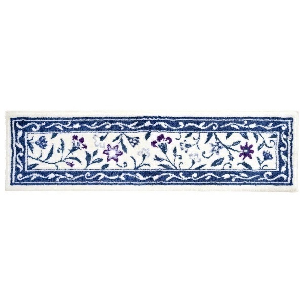 モンテサラサ 吸着 30×110cm 玄関マット ネイビー 滑り止め 洗える 丸洗い 抗菌 防臭 エレガント