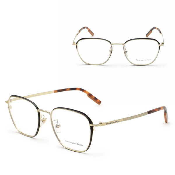 フレームのみ EZ5210-D/V 030 52 Ermenegildo Zegna メガネ 眼鏡 アジアンフィット ゴールド マットブラック