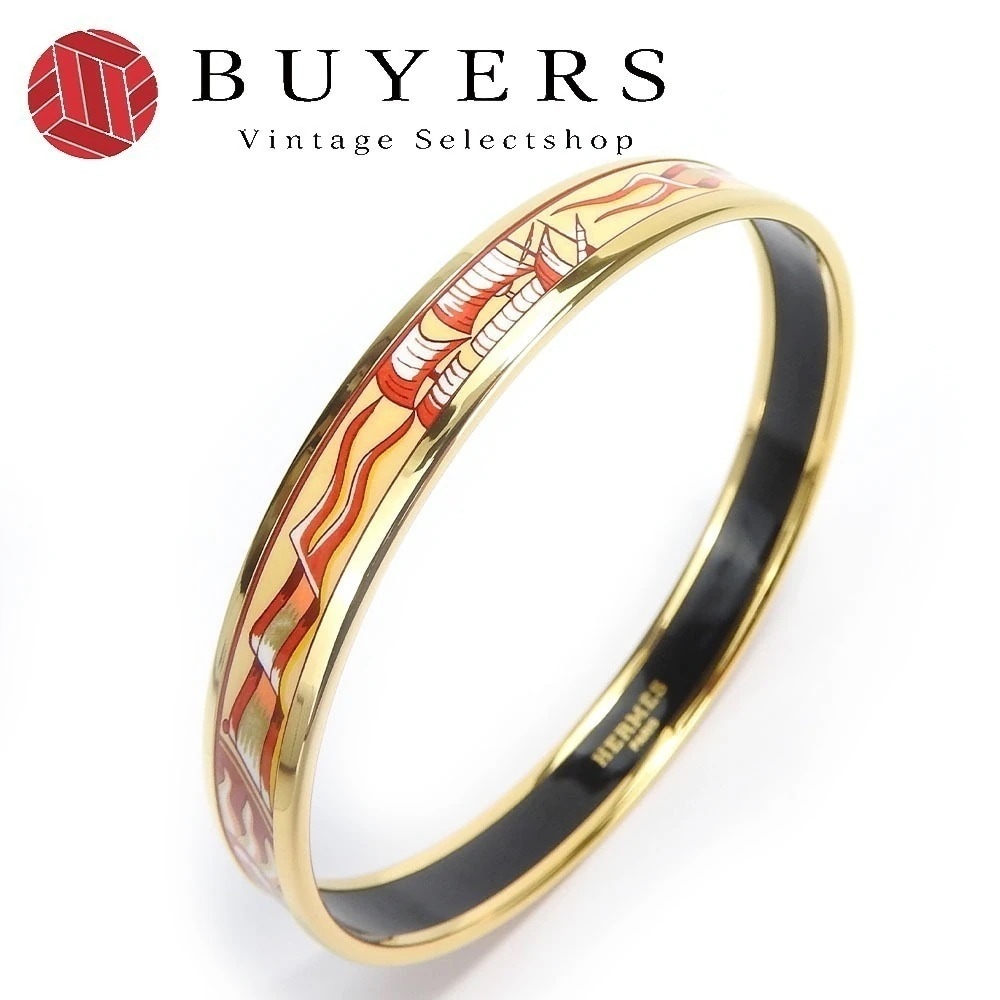 中古 ブレスレット エマイユPM メタル 七宝焼き マルチカラー ゴールド レッド 帆船 B刻印 アクセサリー レディース 女性