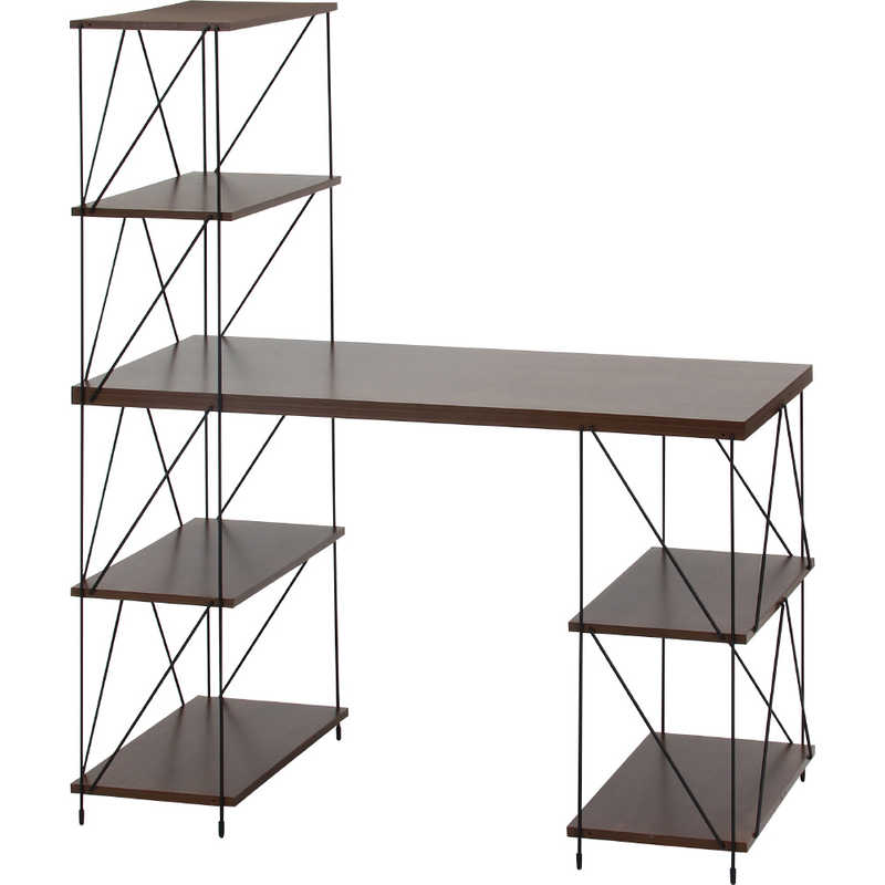 不二貿易　EZBO ワイヤーデスク ブラウン　51412