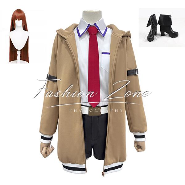 Steins Gate シュタインズ・ゲート 風 牧瀬 紅莉栖 コスプレ衣装 ウィッグ 靴 cosplay ハロウィン 演出服 変装