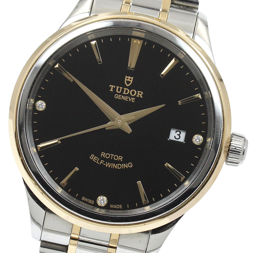 チュードル TUDOR 12503 スタイル YGコンビ 3Pダイヤ 自動巻き メンズ 保証書付き_920849【中古】