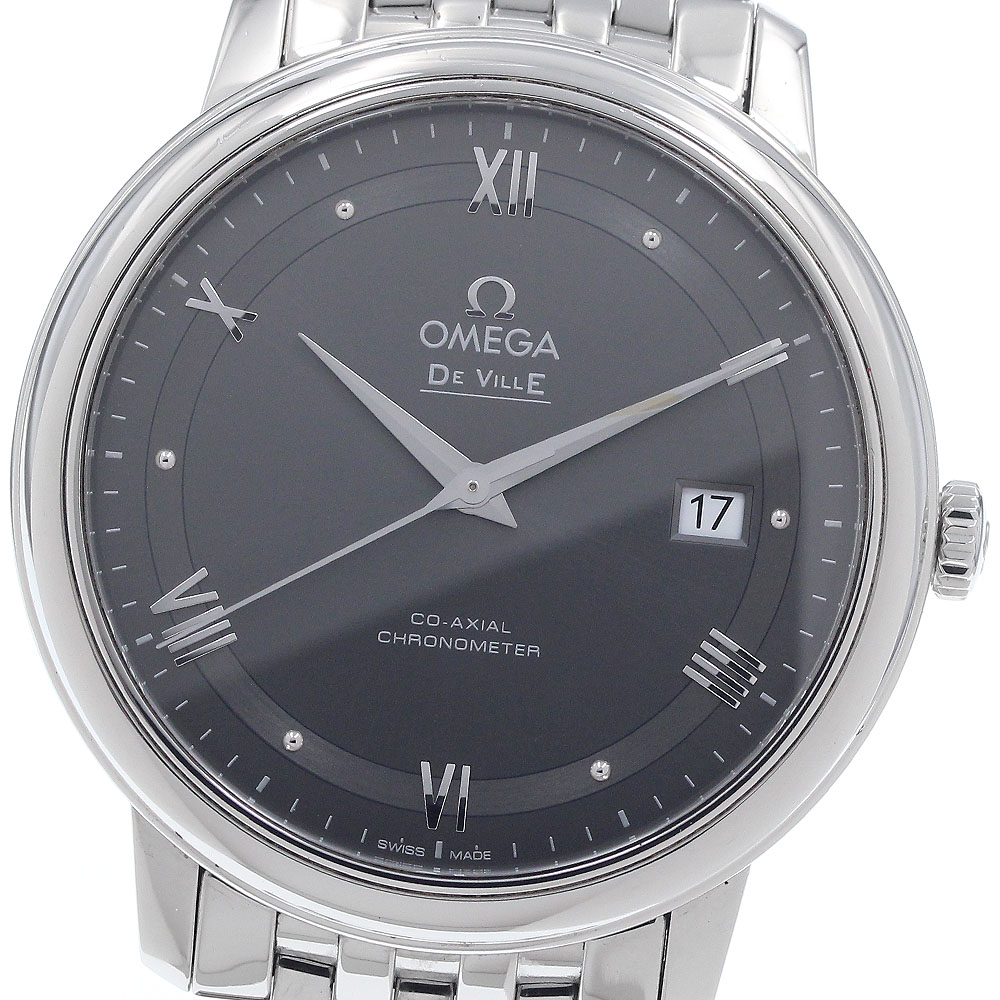 オメガ OMEGA 424.10.40.20.06.001 デビル プレステージ コーアクシャル デイト 自動巻き メンズ 良品 保証書付き_951419【中古】