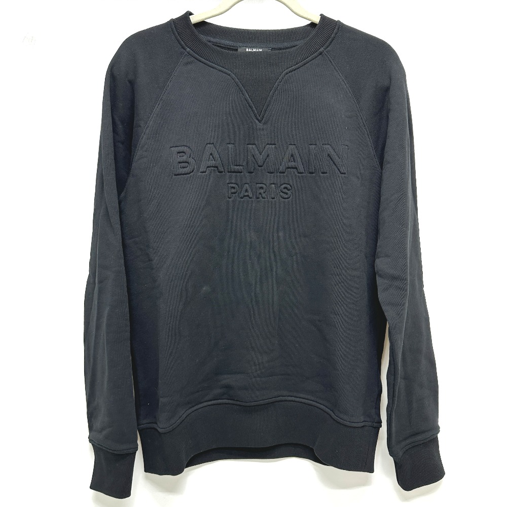 BALMAIN バルマン トレーナー エンボス アパレル コットン ブラック