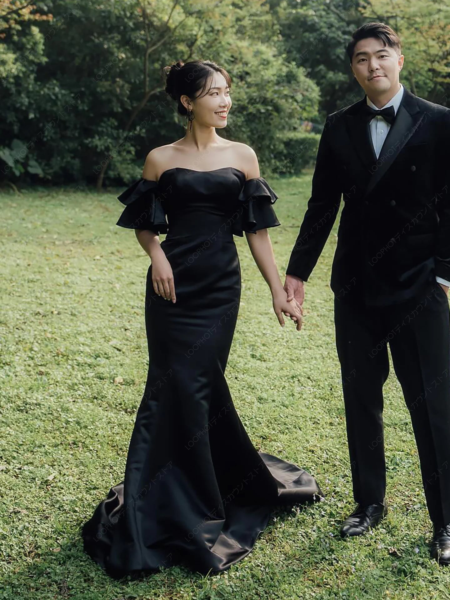 ウェディングドレス ウエディングドレス フレア袖 マーメイド オフショルダー ドレス ワンピース 二次会 ロングトレーン 花嫁ドレス 前撮り ウエディング 結婚式-83