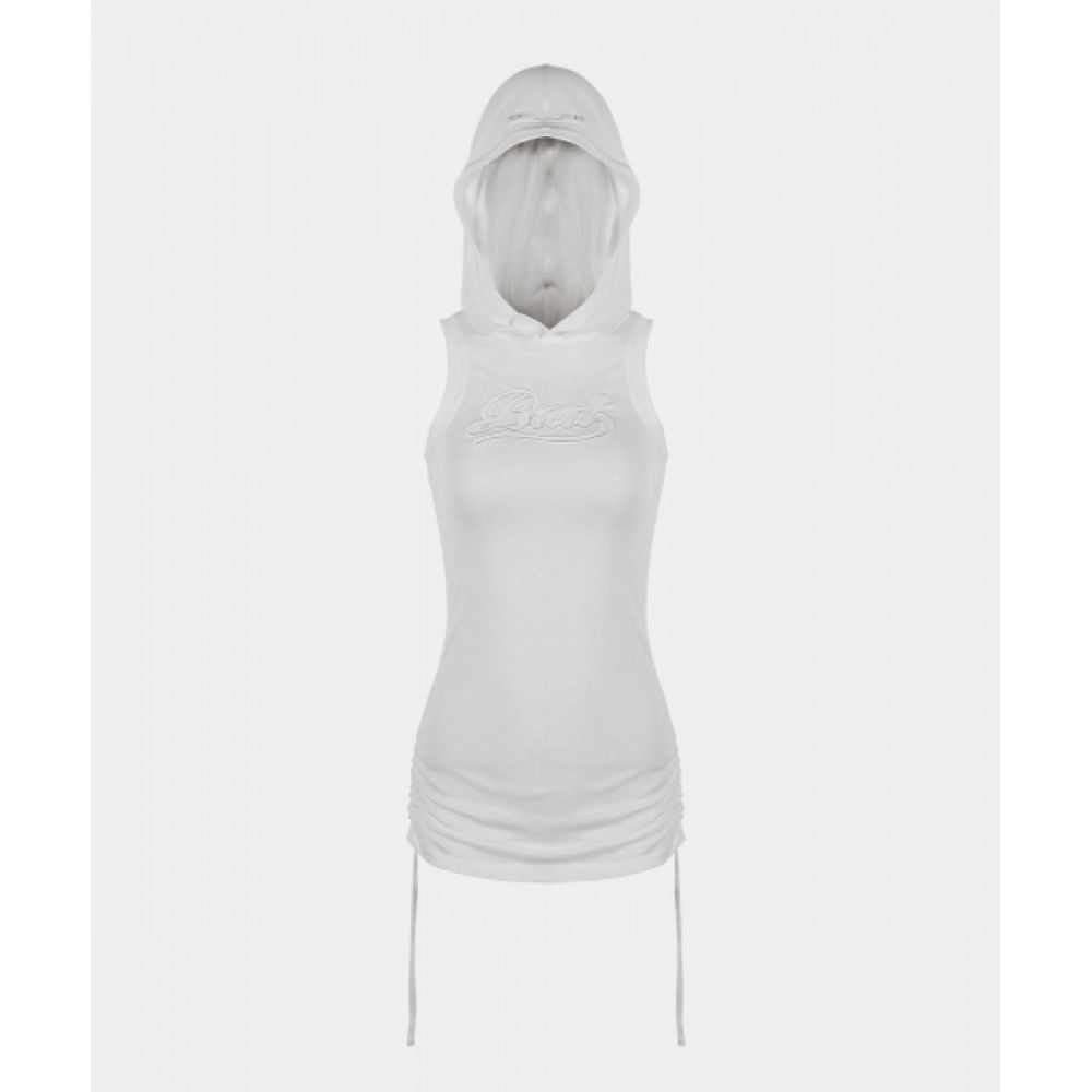 BADBLOOD セカンドスキンフード付きミニドレス-クリーム