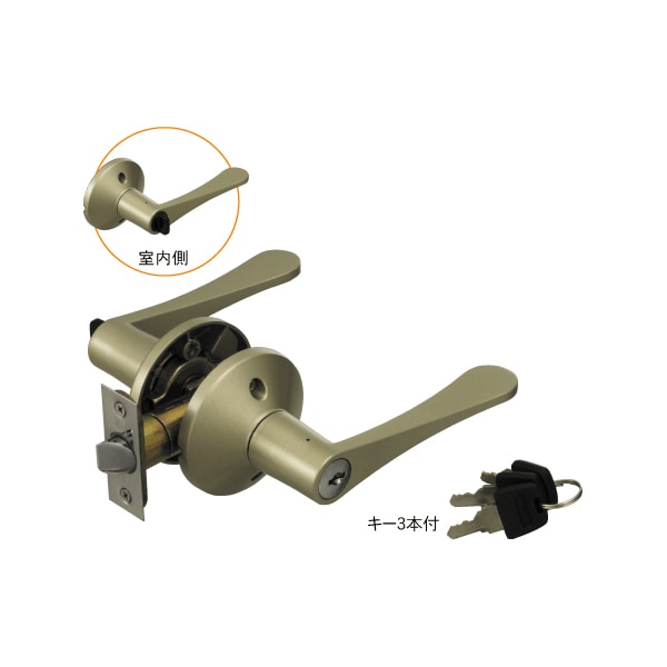 マツ六 7010170 リフォーム用レバーハンドル錠 鍵付間仕切錠(鍵付個室用) 4,921円