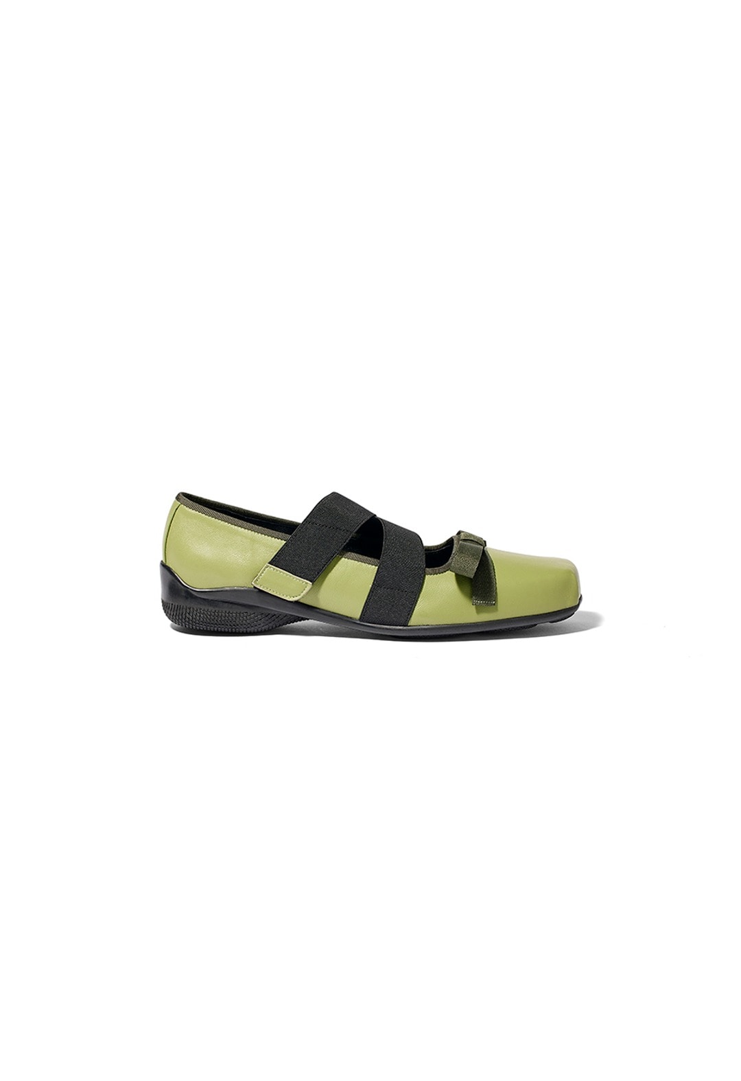 【OPEN Yy】 CROSS BAND BALLET FLATS : GREEN