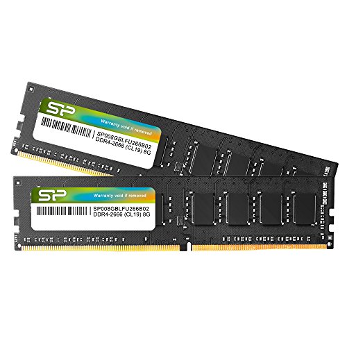 シリコンパワー デスクトップPC用メモリ DDR4-2666(PC4-21300) 8GB2枚 288Pin 1.2V CL19 永久保証 SP016GBLFU266B22