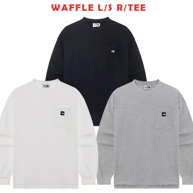 韓国正規品保証 関税負担なしNT7TR02J WAFFLE LS RTEE デイリー 基本 着装 男子 女子 人気 韓国 ファッション 男女共用 アウトドア