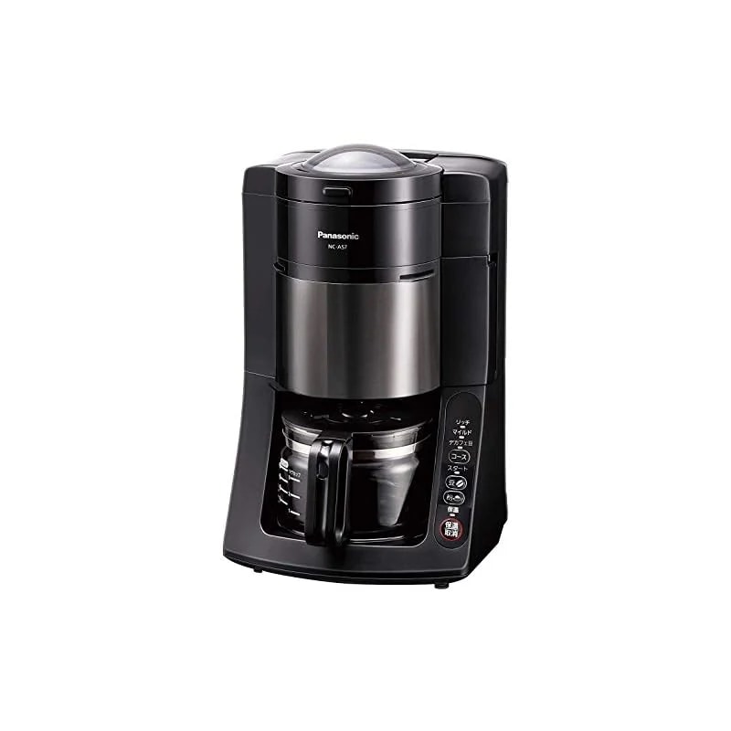 【即納】パナソニック コーヒーメーカー 全自動 ミル付き 沸騰浄水機能 デカフェ豆コース搭載 670ml ブラック NC-A57-K
