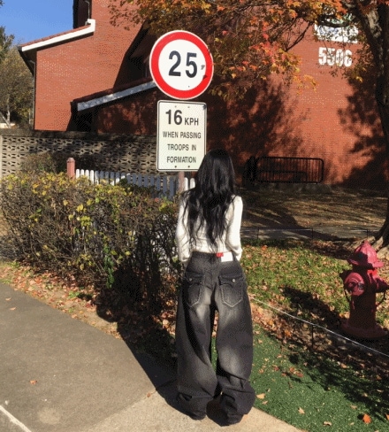 [OOTJ] デビル ブラック ポケット ポイント ビンテージ ワイド パンツ 7,530円