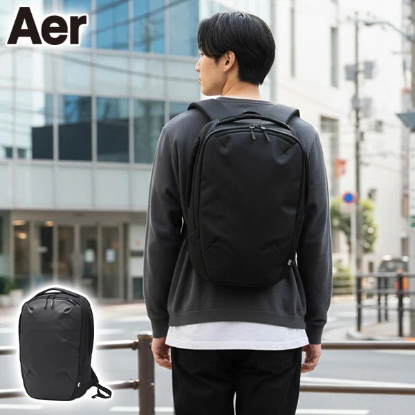 エアー リュック メンズ レディース バックパック Aer ブランド おしゃれ 軽量 アウトドア A4 12L PC収納 黒 無地 ナイロン Tech Collection Slim Pack 2